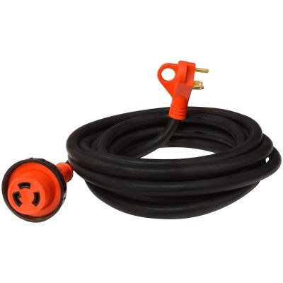 Valterra Power Cord, Mighty Cord ™, Power Supply Cord, 3 Prong, Single Detachable Outlet with Locking Ring, 30 Amp, 25 Foot Length, Black – A10-3025ED