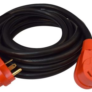 Valterra Extension Cord, Mighty Cord ™, 125 Volt Extension Cord, 3-Prong, 30 Ampere, 10 Gauge Three Wire, 25 Foot Length, Black – A10-3025EH
