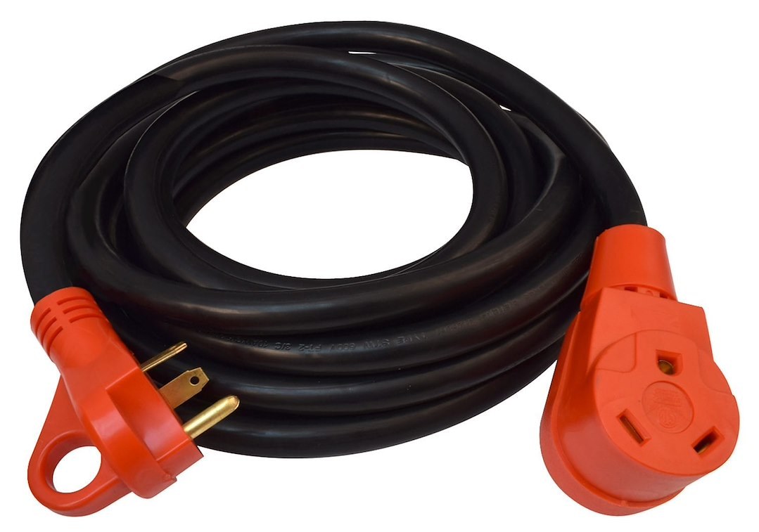 Valterra Extension Cord, Mighty Cord ™, 125 Volt Extension Cord, 3-Prong, 30 Ampere, 10 Gauge Three Wire, 25 Foot Length, Black – A10-3025EH