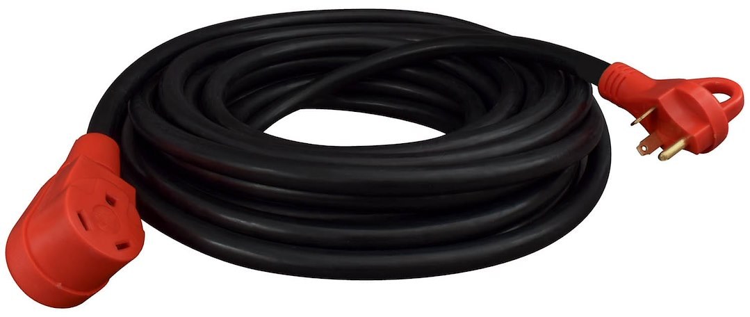 Valterra Extension Cord, Mighty Cord ™, 125 Volt Extension Cord, 3-Prong, 30 Ampere, 10 Gauge Three Wire, 50 Foot Length, Black – A10-3050EH
