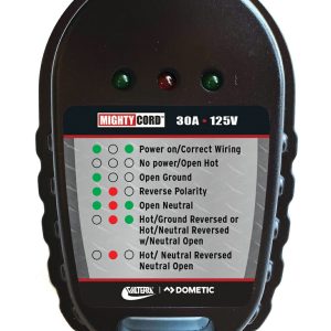Valterra Circuit Tester, Mighty Cord ™, With Fault Indicator Lights, 30 Amp Outlet, 125 Volt AC – A10-30CTVP