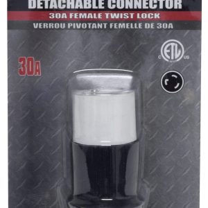 Valterra Power Cord Plug End, Mighty Cord ™, Replacement Female Twist Lock, Detachable, For Use with Valterra A10-30CV and A10-50CV – A10-30FDTVP