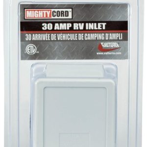 Valterra Power Inlet Port, Mighty Cord ™, Manual Power Disconnect, 30 Amp, 125 Volt AC, White, Polyester, With Watertight Cover – A10-30INVP