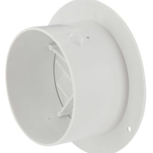 Valterra Heating/ Cooling Register, Round, 4 Inch Diameter Vent Hole/ 5-1/2 Inch Outside Diameter Flange, With Damper, White, Plastic – A10-3335VP