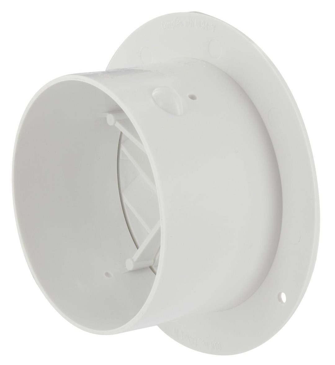 Valterra Heating/ Cooling Register, Round, 4 Inch Diameter Vent Hole/ 5-1/2 Inch Outside Diameter Flange, With Damper, White, Plastic – A10-3335VP
