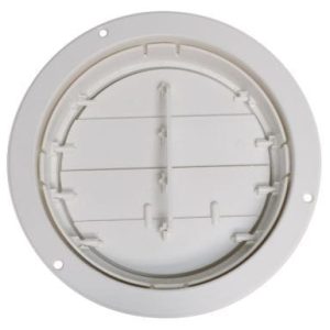 Valterra Heating/ Cooling Register, Ceiling Mount, 5 Inch Diameter, 7/8 Inch Collar, 360 Degree Rotating/ Dampered Vane Air Return – A10-3359VP