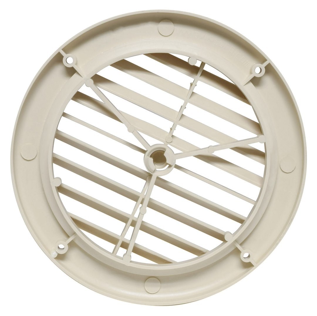 Valterra Heating/ Cooling Register, Ceiling Mount, 5 Inch Diameter, 1/4 Inch Collar, 360 Degree Rotating Vane Air Return, Beige, Plastic – A10-3362VP