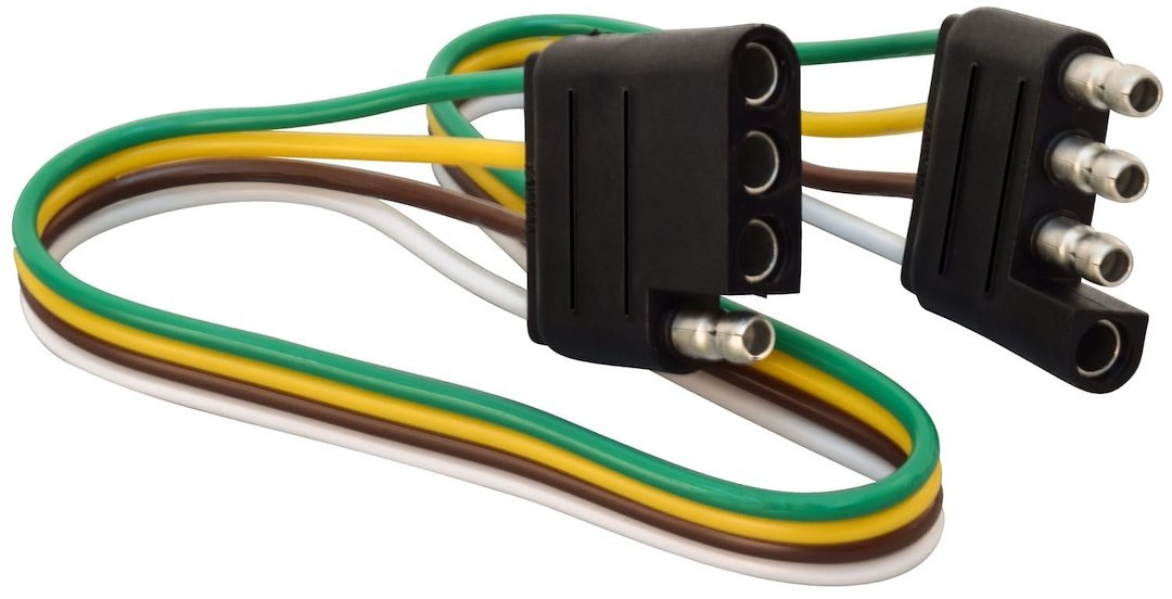 Valterra Trailer Wiring Connector, Car and Trailer Side Set, 4-WAY Flat Harness, 1 Foot Lead Wire Length – A10-4405