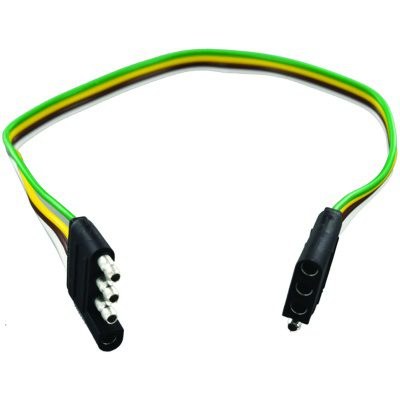 Valterra Trailer Wiring Connector, Car and Trailer Side Set, 4-WAY Flat Harness, 1 Foot Lead Wire Length – A10-4405