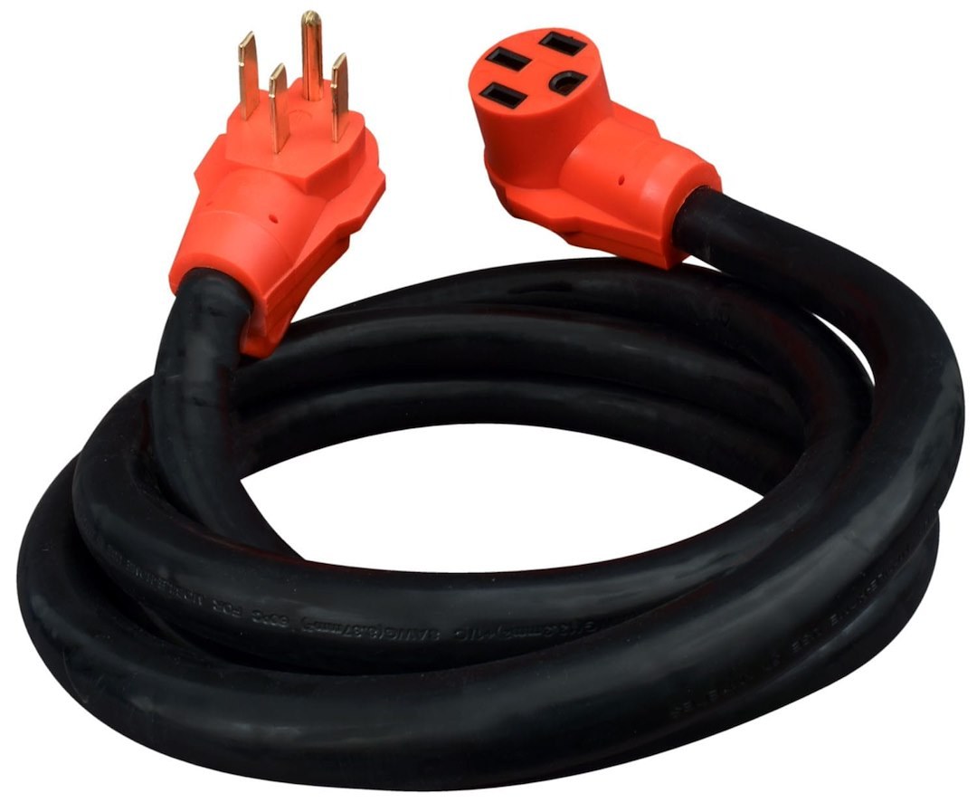 Valterra Extension Cord, Mighty Cord ™, 125/ 250 Volt Extension Cord, 4-Prong, 50 Ampere, 6 to 8 Gauge Four Wire, 10 Foot Length, Black – A10-5010EH