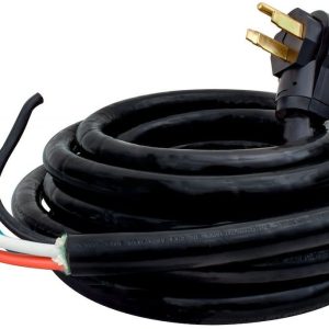 Valterra Power Cord, Mighty Cord ™, Power Supply Cord, Single 3 Prong Non-Detachable End and End for Hard Wiring, 50 Amp – A10-5025ENDBK
