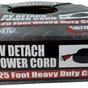 Valterra Power Cord, Mighty Cord ™, Power Supply Cord, 3 Prong, Single Detachable Outlet with Locking Ring, 50 Amp, 25 Foot Length, Black – A10-5025ED