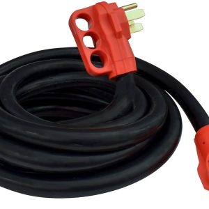 Valterra Extension Cord, Mighty Cord ™, 125/ 250 Volt Extension Cord, 4-Prong, 50 Ampere, 6 to 8 Gauge Four Wire, 25 Foot Length, Black – A10-5025EH