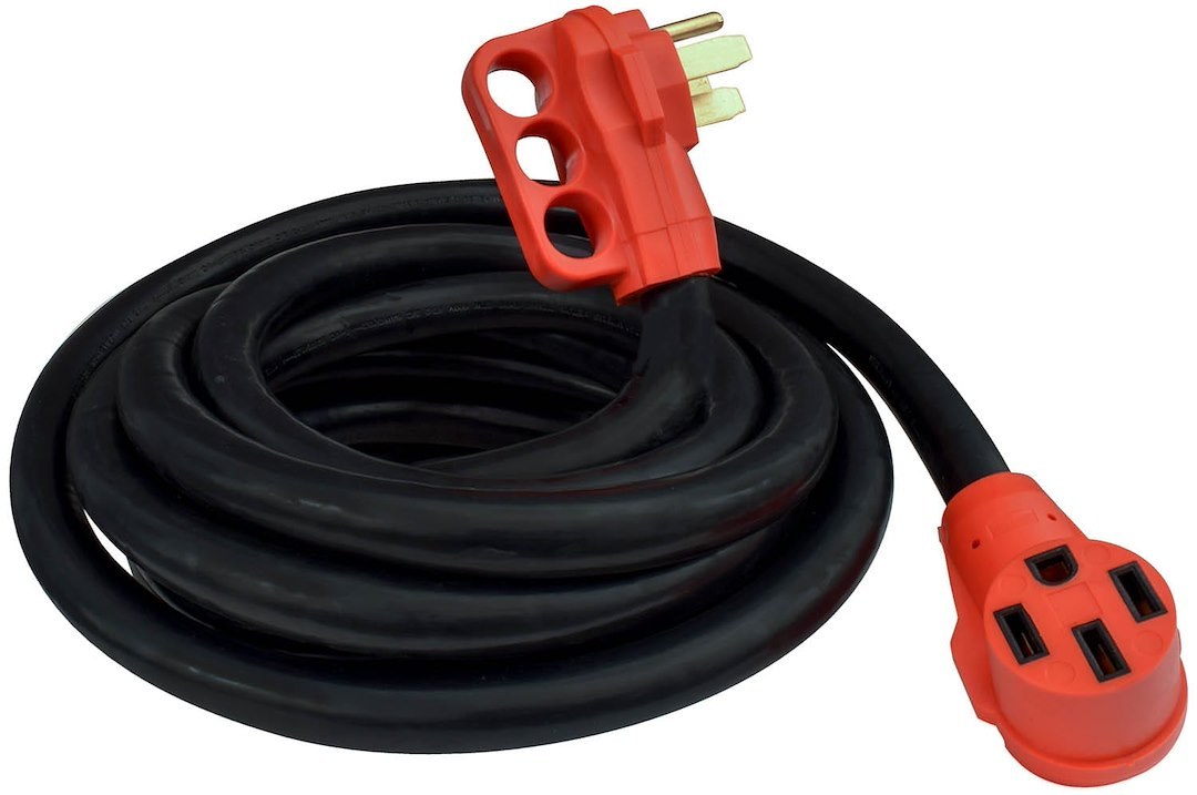 Valterra Extension Cord, Mighty Cord ™, 125/ 250 Volt Extension Cord, 4-Prong, 50 Ampere, 6 to 8 Gauge Four Wire, 25 Foot Length, Black – A10-5025EH