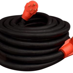 Valterra Extension Cord, Mighty Cord ™, 125/ 250 Volt Extension Cord, 4-Prong, 50 Ampere, 6 to 8 Gauge Four Wire, 50 Foot Length, Black – A10-5050EH
