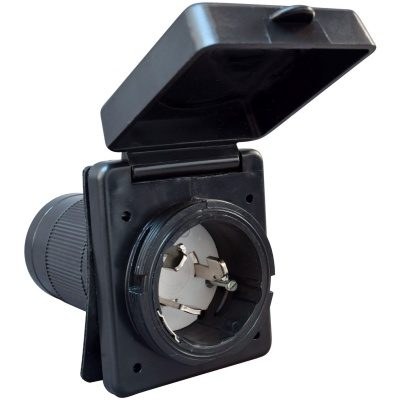 Valterra Receptacle, Mighty Cord ™, Outdoor/ Indoor Use, 50 Amp, Single Receptacle, Black, Polyester, With Dust Cover, Cetl Listed – A10-50INBKVP