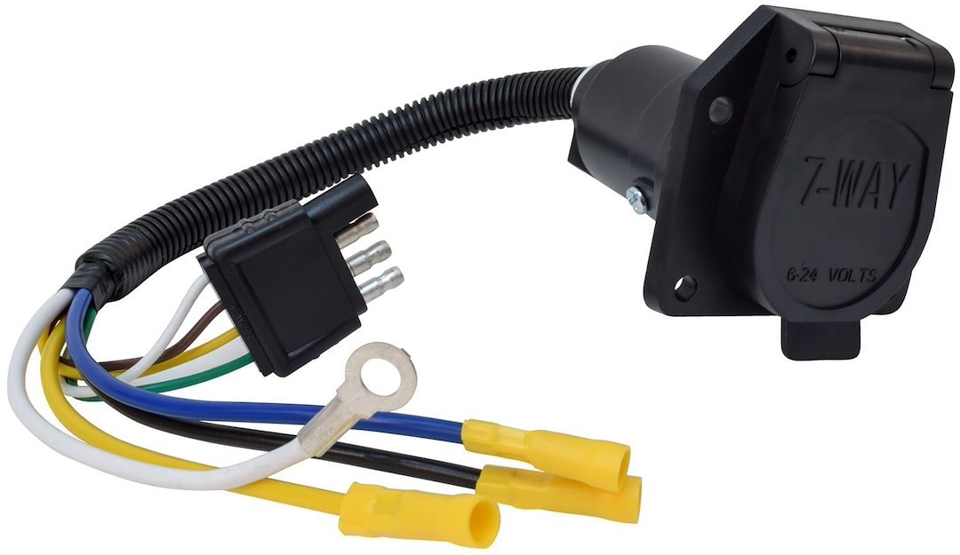 Valterra Trailer Wiring Connector Adapter, 7-WAY Pin to 4 Flat – A10-7084