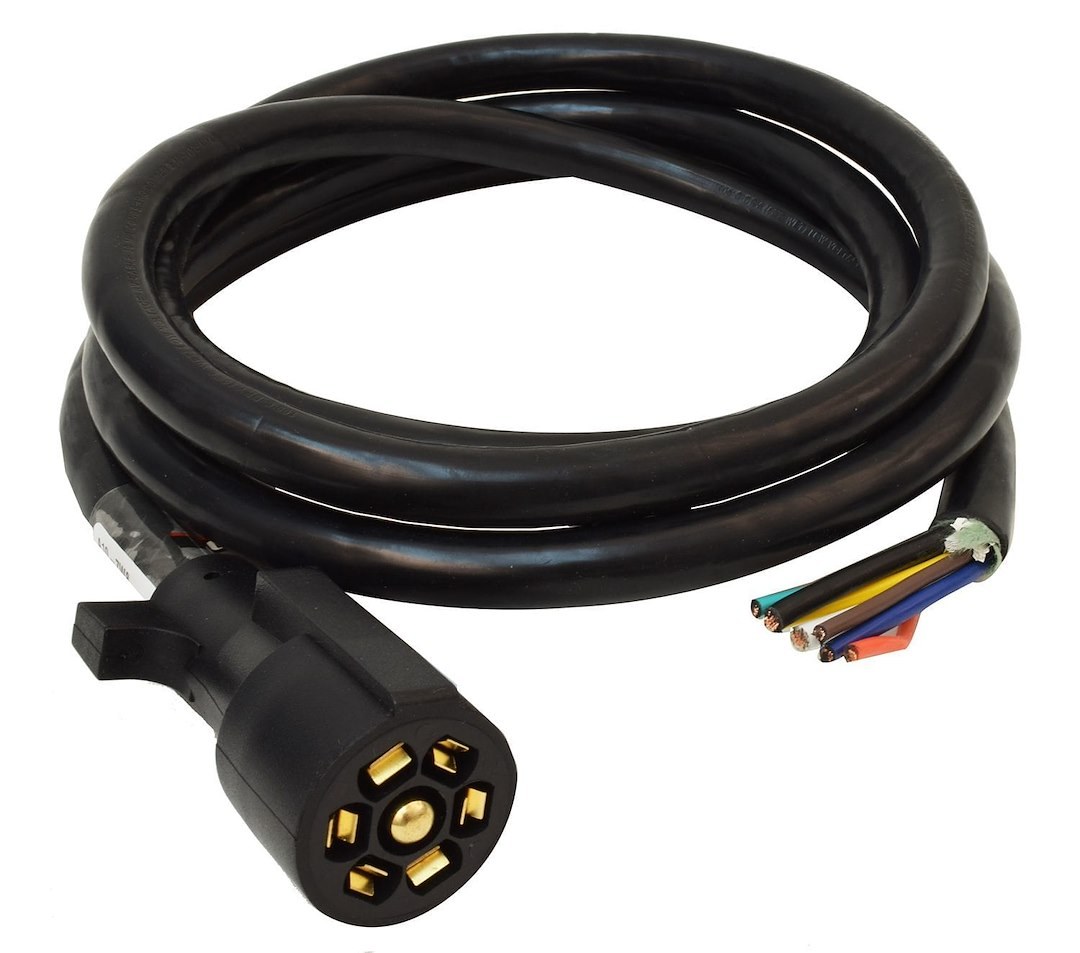 Valterra Trailer Wiring Connector, Trailer Side, 7-WAY, 8 Foot Lead Wire Length – A10-7W8
