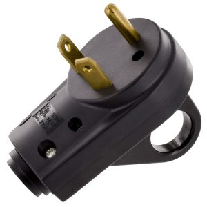 Valterra Power Cord Plug End, Mighty Cord ™, Replacement Plug Head, 30 Amp, Male End, With Plug Head Handle, Black, With Retail Package – A10-P30VP