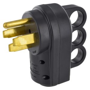 Valterra Power Cord Plug End, Mighty Cord ™, Replacement Plug Head, 50 Amp, Male End, With Plug Head Handle, Black, With Retail Package – A10-P50VP