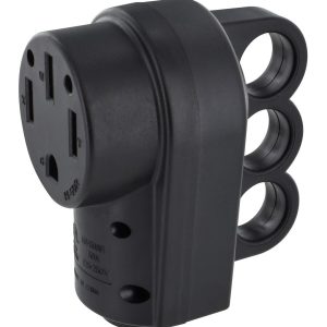 Valterra Power Cord Plug End, Mighty Cord ™, Replacement Receptacle Connector, 50 Amp, Female End, With Plug Head Handle, Black – A10-R50VP