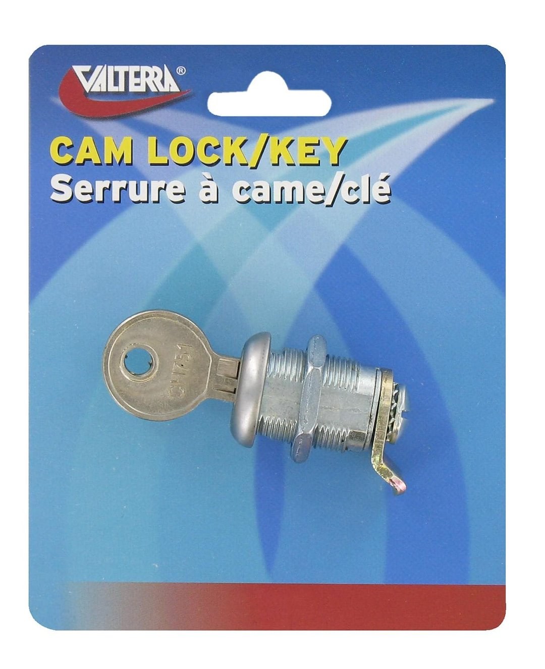 Valterra Lock Cylinder, For Baggage Compartment Doors, Keyed Cam Lock, 5/8 Inch Length, Single with One 751 Key, With Retail Package – A520VP