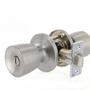 Valterra Entry Door Lock, Knob Style Handle, Privacy Lock, Bathroom/ Bedroom Lock, Fits 2-3/8 Inch Backsets – L32CS100