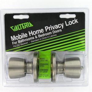Valterra Entry Door Lock, Knob Style Handle, Privacy Lock, Bathroom/ Bedroom Lock, Fits 2-3/8 Inch Backsets – L32CS100