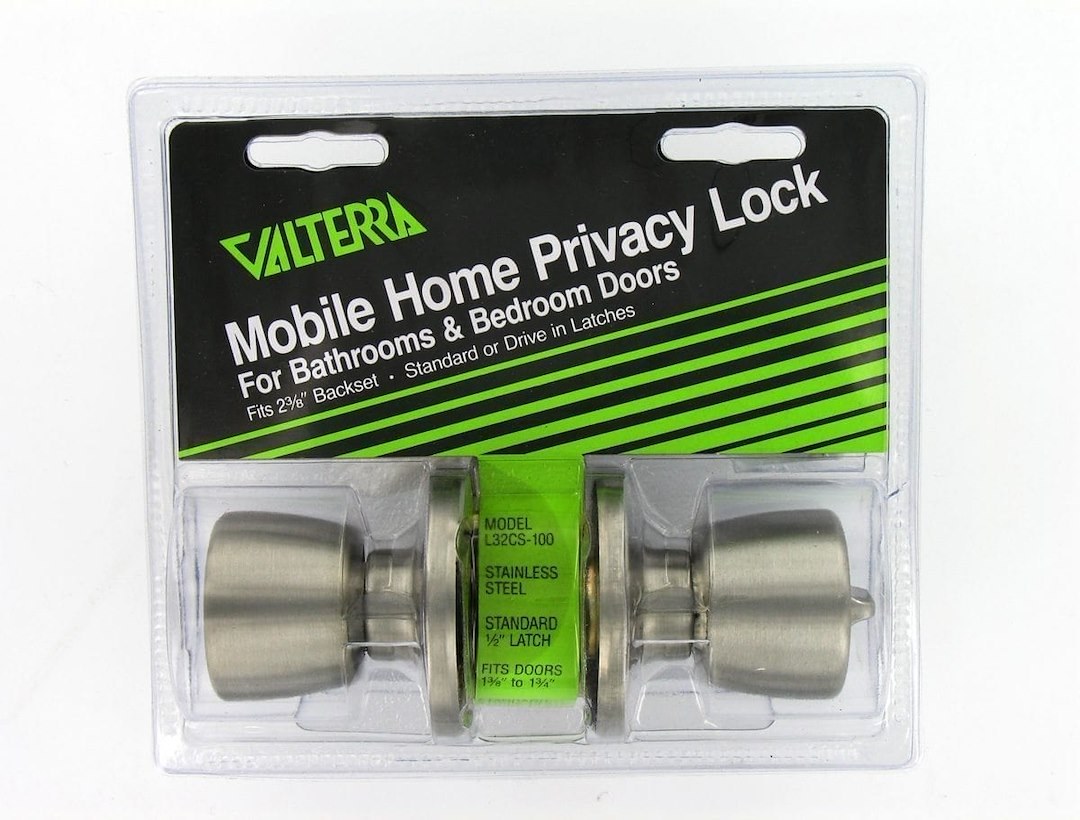Valterra Entry Door Lock, Knob Style Handle, Privacy Lock, Bathroom/ Bedroom Lock, Fits 2-3/8 Inch Backsets – L32CS100