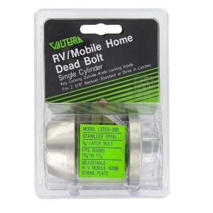 Valterra Entry Door Lock, Single Cylinder, 5/8 Inch Throw, Dead Bolt Only, Keyed Entry, Fits Door 1-3/8 Inch to 1-5/8 Inch Thick – L32CS3008