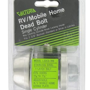 Valterra Entry Door Lock, Single Cylinder, 1 Inch Throw, Dead Bolt Only, Keyed Entry, Fits Door 1-3/8 Inch to 1-5/8 Inch Thick – L32CS3108