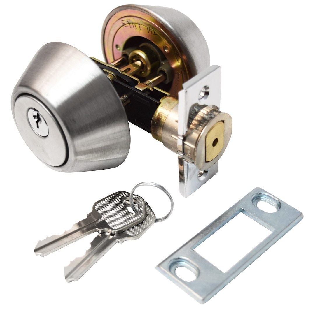 Valterra Entry Door Lock, Double Cylinder, 5/8 Inch Throw, Dead Bolt Only, Keyed Entry, Fits 2-3/8 Inch Backsets – L32CS3208