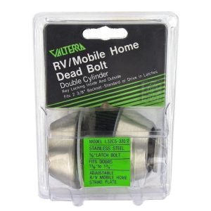 Valterra Entry Door Lock, Double Cylinder, 5/8 Inch Throw, Dead Bolt Only, Keyed Entry, Fits 2-3/8 Inch Backsets – L32CS3208