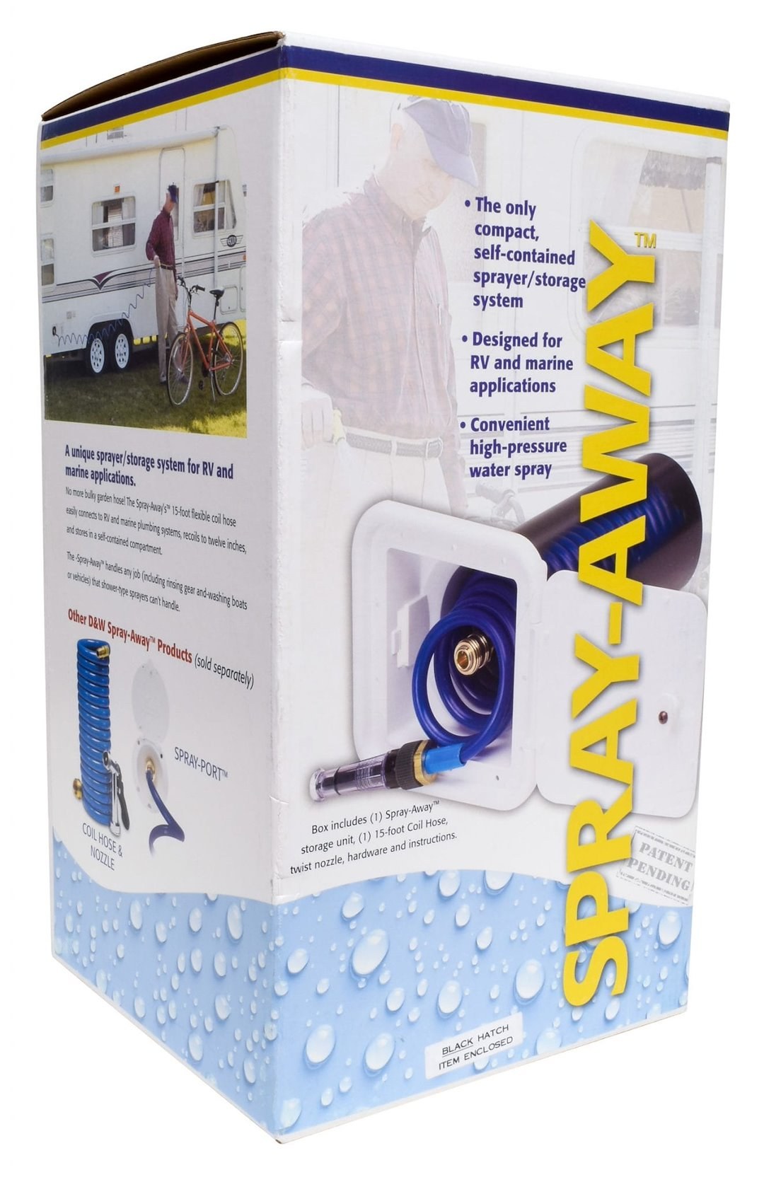 Valterra Exterior Spray Port, Spray-Away ™, Self-Storing Unit with Quick Connect Valve, 7-1/2 Inch Square X 18 Inch Depth – PF147008