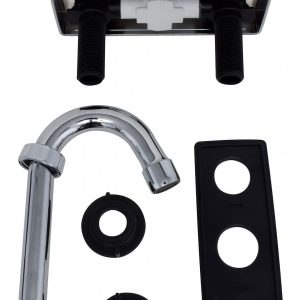 Valterra Faucet, Used for Kitchen, Single Piece 4 Inch Bar Deck Mount, 6 Inch Gooseneck Spout, 2 Clear Crystal Acrylic Knob Handle – PF211310