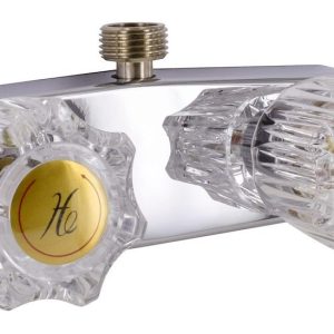 Valterra Shower Control Valve, 2 Valve, Single Piece Wall Mount, Brass Compression Valve, 4 Inch Center Distance, 2 Hole Application – PF213321