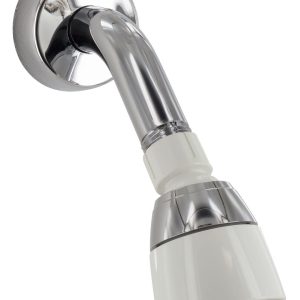 Valterra Faucet, Use for Bathtub, Three Piece 8 Inch Wall Mount with Tub/ Shower Diverter, 2 Clear Crystal Acrylic Knob Handle – PF214311