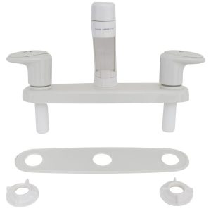 Valterra Faucet, Catalina, Used for Kitchen, Single Piece 8 Inch Deck Mount, 8 Inch D-Spout, 2 Acrylic Lever Handle – PF221201