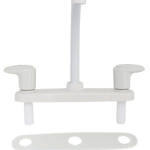 Valterra Faucet, Catalina, Used for Kitchen, Single Piece 8 Inch Deck Mount, 9 Inch Hi-Arc Spout, 2 Acrylic Lever Handle – PF221202