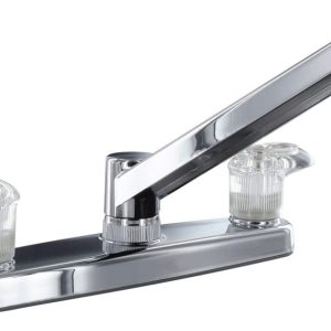 Valterra Faucet, Catalina, Used for Kitchen, Single Piece 8 Inch Deck Mount, 8 Inch D-Spout, 2 Acrylic Lever Handle – PF221301