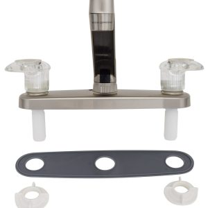 Valterra Faucet, Catalina, Used for Kitchen, Single Piece 8 Inch Deck Mount, 8 Inch D-Spout, 2 Acrylic Lever Handle – PF221401