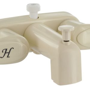 Valterra Faucet, Used for Bathtub, Single Piece 4 Inch Wall Mount with Tub/ Shower Diverter, 2 Acrylic Lever Handle – PF223161