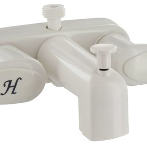 Valterra Faucet, Catalina, Used for Bathtub, Single Piece 4 Inch Wall Mount with Tub/ Shower Diverter, 2 Acrylic Lever Handle – PF223261