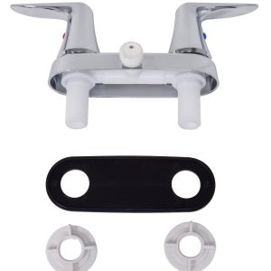 Valterra Shower Control Valve, Catalina, 2 Valve, Single Piece Wall Mount, 4 Inch, 2 Lever Handles, Chrome Plated, Plastic Underbody – PF223304
