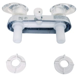 Valterra Shower Control Valve, 2 Valve, Single Piece Wall Mount, 1/4 Turn Washerless Valve, 4 Inch, 2 Acrylic Lever Handle – PF223341