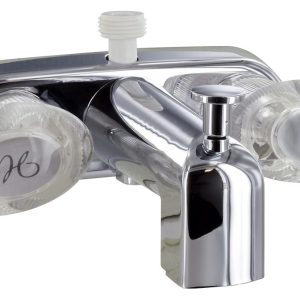 Valterra Faucet, Catalina, Used for Bathtub, Single Piece 4 Inch Wall Mount with Tub/ Shower Diverter, 2 Acrylic Lever Handle – PF223361