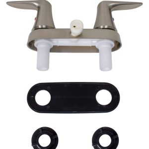 Valterra Shower Control Valve, Catalina, 2 Valve, Single Piece Wall Mount, 4 Inch, 2 Lever Handles, Brushed Nickel, Plastic Underbody – PF223404