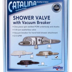 Valterra Shower Control Valve, Catalina, 2 Valve, Single Piece Wall Mount, 4 Inch, 2 Lever Handles, Brushed Nickel, Plastic Underbody – PF223404