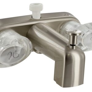 Valterra Faucet, Catalina, Used for Bathtub, Single Piece 4 Inch Wall Mount with Tub/ Shower Diverter, 2 Acrylic Lever Handle – PF223461