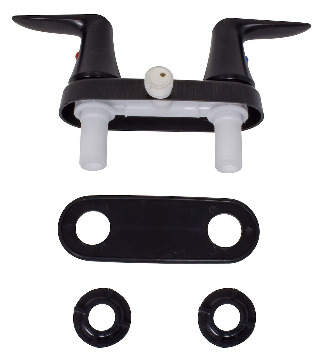 Valterra Shower Control Valve, Catalina, 2 Valve, Single Piece Wall Mount, 4 Inch, 2 Lever Handles, Rubbed Bronze, Plastic Underbody – PF223503